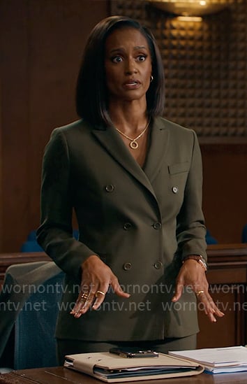 Olympia’s olive green suit on Matlock