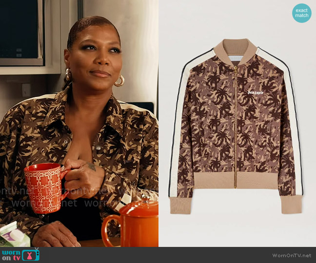 Palm Angels Camouflage Bomber Track Jacket worn by Robyn McCall (Queen Latifah) on The Equalizer