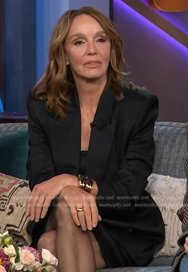Philippine Leroy-Beaulieu’s black double breasted blazer on The Kelly Clarkson Show