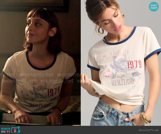Pilcro Slim Ringer Tee worn by Chrissy Beppo (Sofia Hasmik) on Superman and Lois