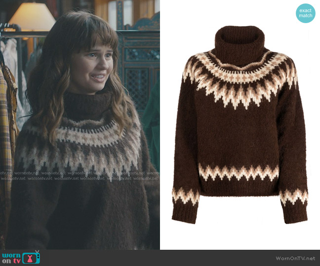 Polo Ralph Lauren Fair Isle-knit Roll-neck Jumper worn by Jillian Fletcher (Debby Ryan) on American Horror Stories