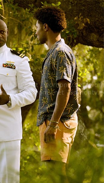 Pope’s palm tree print shirt on Outer Banks