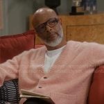Poppa’s pink fluffy v-neck cardigan on Poppas House