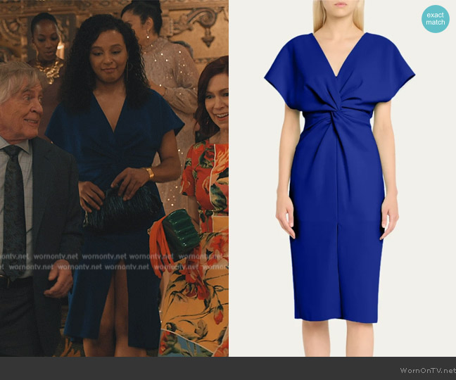 Prabal Gurung Jackie Twisted Midi-Dress worn by Kaya Blanke (Carra Patterson) on Elsbeth