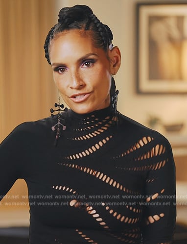 Racquel’s black confessional top on The Real Housewives of New York City