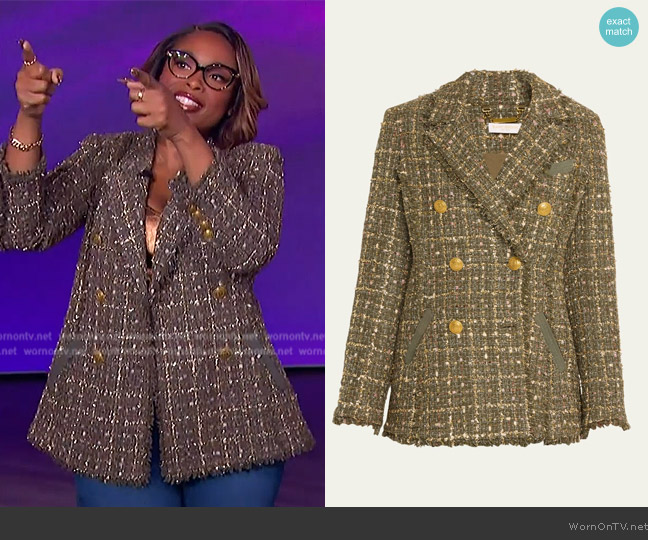 Ramy Brook Marsha Tweed Blazer worn by Jennifer Hudson on The Jennifer Hudson Show