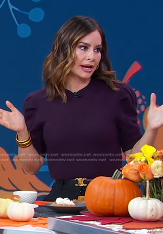 Rebecca’s black leather belt on Good Morning America