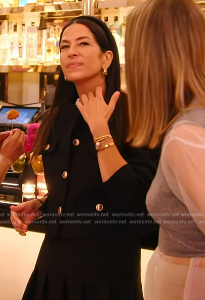 Rebecca’s black gold button jacket on The Real Housewives of New York City