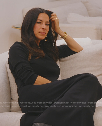 Rebecca’s black side tie dress on The Real Housewives of New York City