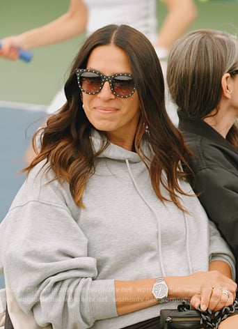 Rebecca’s gray cropped hoodie on The Real Housewives of New York City
