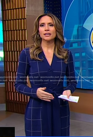 Rhiannon’s blue windowpane dress on Good Morning America