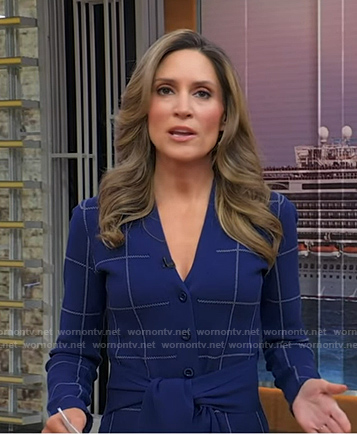 Rhiannon’s blue windowpane dress on Good Morning America