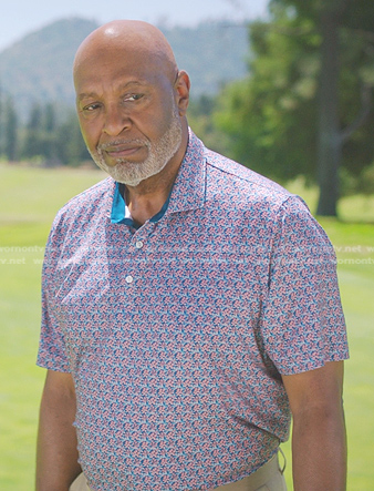 Richard’s floral golf polo on Greys Anatomy