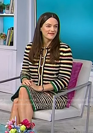 Riley Keough’s striped cardigan and dress on Today