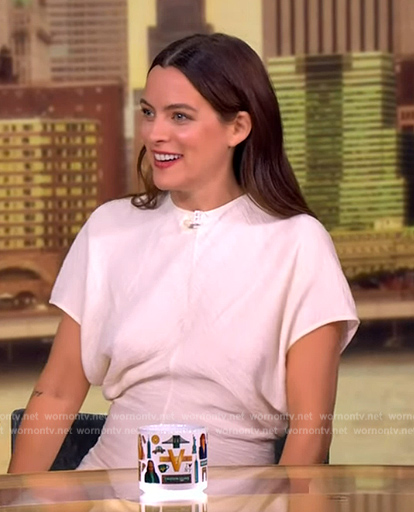 Riley Keough’s textured maxi dress on The View