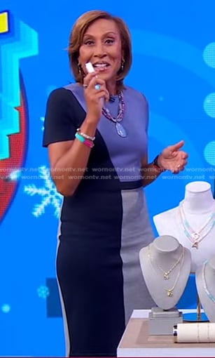 Robin’s colorblock sheath dress on Good Morning America