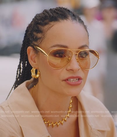 Sai’s golden aviator sunglasses on The Real Housewives of New York City