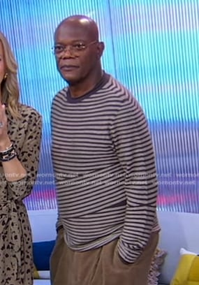 Samuel L. Jackson’s brown striped sweater on Good Morning America