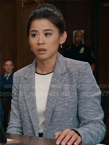 Sarah’s grey tweed blazer on Matlock