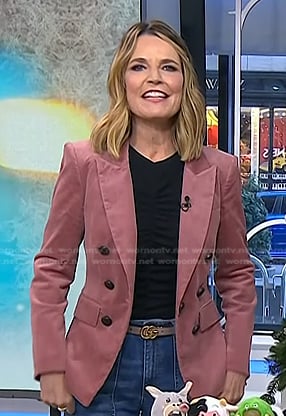 Savannah’s beige pink leather belt on Today