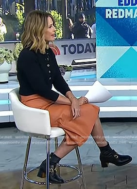 Savannah’s black horsebit ankle boots on Today