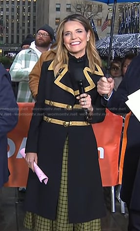 Savannah’s black military coat on Today