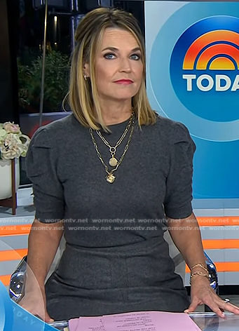 Savannah’s grey puff sleeve sweater on Today