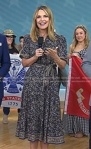 Savannah’s paisley puff sleeve dress on Today