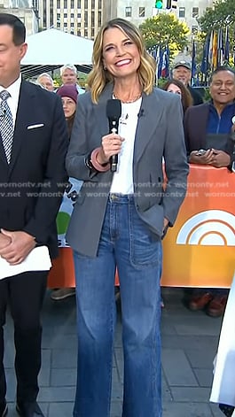 Savannah’s grey blazer and wide-leg jeans on Today