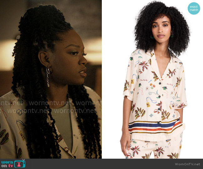 Scotch & Soda Camp Shirt With Border Print worn by Izzy Letts (Jazz Raycole) on The Lincoln Lawyer