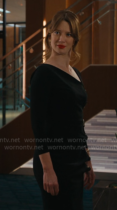 Shae’s black lace-up dress on Matlock