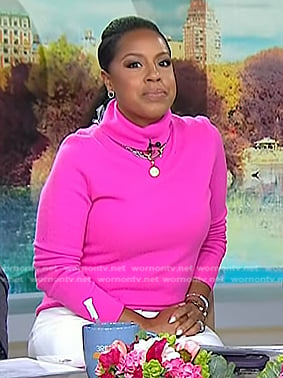 Sheinelle’s pink turtlneck sweater on Today