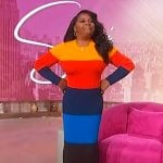 Sherri’s block stripe long sleeve dress on Sherri