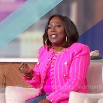Sheryl’s pink striped tweed jacket on The Talk