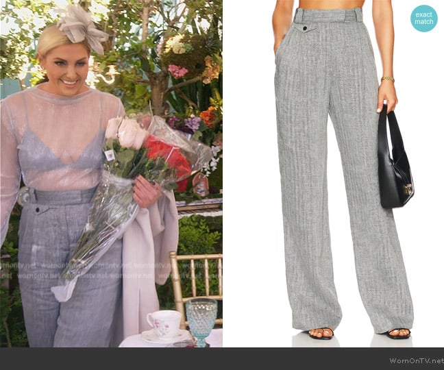 Amanda High Waisted Tailored Pant Shona Joy worn by Gina Kirschenheiter on The Real Housewives of Orange County