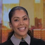 Shirleen Allicot’s black houndstooth collared sweater on Good Morning America