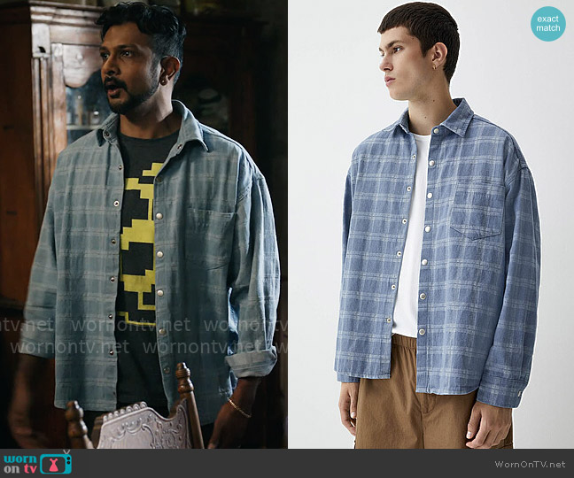 DJAB Textured check shirt worn by Jay (Utkarsh Ambudkar) on Ghosts
