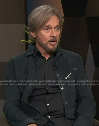 Stephen Nichols’s black suede shirt on Access Hollywood