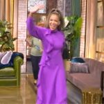 Sunny’s purple ruffle sweater and skirt on The View