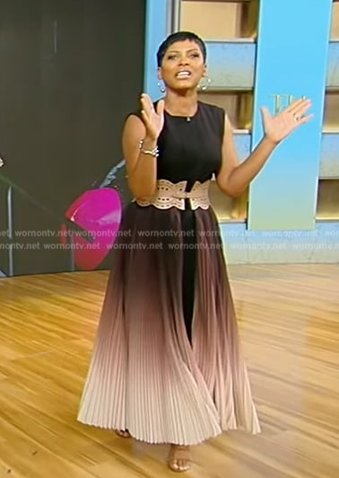 Tamron’s black ombre dress on Tamron Hall Show