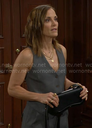 Taylor’s grey vest and cargo pants on The Bold and the Beautiful
