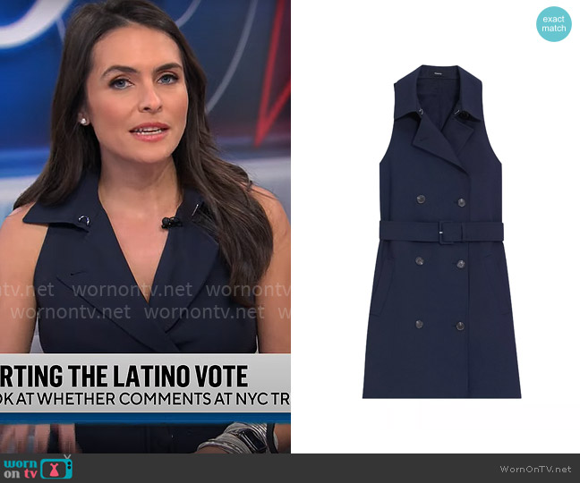 Theory Trench Coat Minidress worn by Lilia Luciano on CBS Mornings
