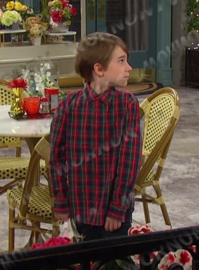 Thomas’s red plaid shirt on Days of our Lives