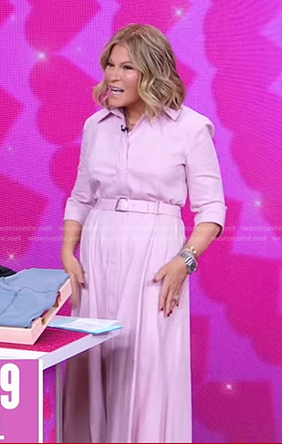 Tory’s pink belted shirtdress on Good Morning America