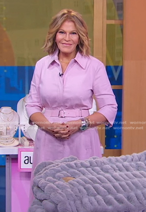 Tory’s pink belted shirtdress on Good Morning America