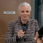 Tracey’s black space dye coat on General Hospital