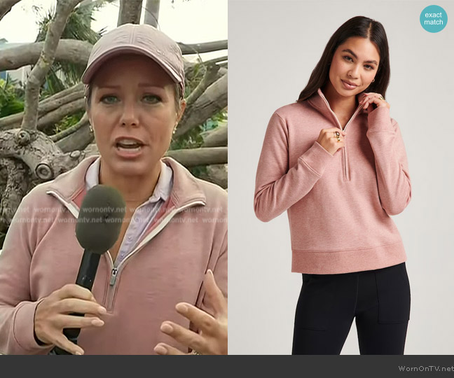 Travis Mathew Cloud Fleece Half Zip worn by Dylan Dreyer on Today