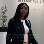 Trina’s denim jacket and houndstooth skirt on General Hospital