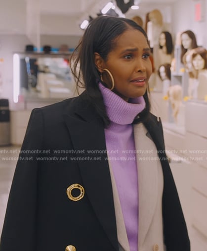 Ubah’s black coat on The Real Housewives of New York City