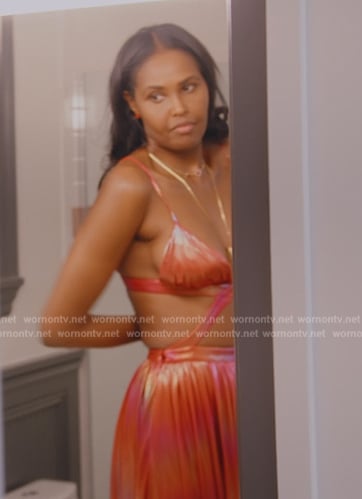 Ubah’s metallic cutout dress on The Real Housewives of New York City